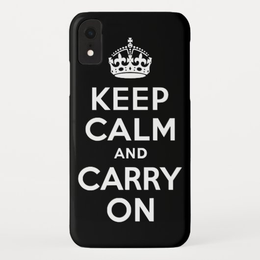 Coques Case-Mate iPhone Noir Gardez le calme et continuer (Dos)