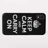 Coques Case-Mate iPhone Noir Gardez le calme et continuer (Dos (Horizontal))