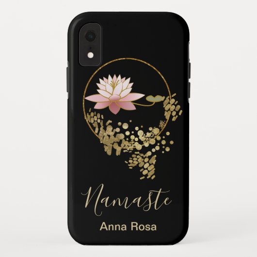Coques Case-Mate iPhone Noir Girly de zen de parties scintillantes d'or de (Dos)
