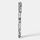 Coques Case-Mate iPhone Noir gris blanc rétro Art Floral Motif sans coutur (Verso / Droite)