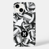 Coques Case-Mate iPhone Noir gris monogrammed filles volleyball (Verso)