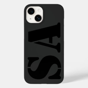 Coque Pour iPhone 14 Noir initial minimum contemporain I Phone