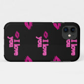 Coques Case-Mate iPhone noir je t'aime (Dos (Horizontal))