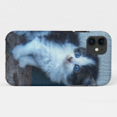 Coques Case-Mate iPhone Noir + Kitten blanc (Dos (Horizontal))