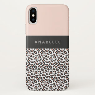Case-Mate iPhone Case Noir moderne, blanc et empreinte de léopard