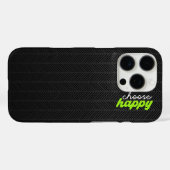 Coques Case-Mate iPhone Noir moderne choisir heureux (Verso (horizontal))