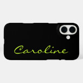 Coques Case-Mate iPhone Noir moderne Décontracté Monogramme personnalisé (Verso (horizontal))