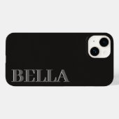 Coques Case-Mate iPhone Noir moderne initial minimal contemporain (Verso (horizontal))