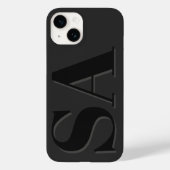 Coques Case-Mate iPhone Noir moderne initial minimal contemporain (Verso)