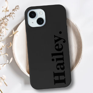 Coque Pour iPhone 15 Noir moderne minimaliste contemporain