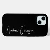 Coques Case-Mate iPhone Noir monogramme (Verso (horizontal))