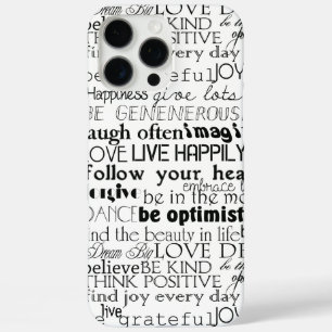 Coques iPhone 16 Pro Max Noir mots inspirants Noël
