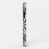 Coques Case-Mate iPhone Noir n blanc Aquarelle Russe Motif carreaux de fer (Dos/Droite)