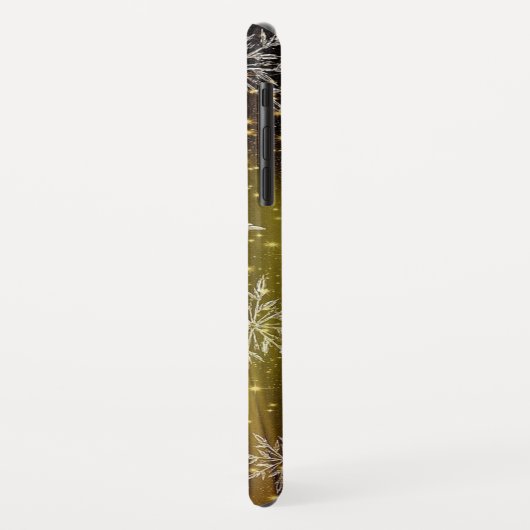 Coques Case-Mate iPhone Noir noir de Noël Snowflake (Dos/Gauche)