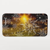 Coques Case-Mate iPhone Noir noir de Noël Snowflake (Dos (Horizontal))