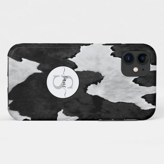 Coques Case-Mate iPhone Noir noir Monogramme Coque-Mate iPhone (Dos (Horizontal))