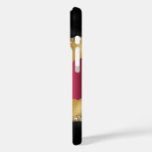 Coques Case-Mate iPhone Noir or bordeaux agate marbre nom script (Verso / Gauche)