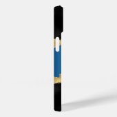 Coques Case-Mate iPhone Noir or marine bleu agate marbre nom script (Verso / Droite)