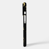 Coques Case-Mate iPhone Noir & Or Moderne Ciel Lune Étoiles (Verso / Gauche)