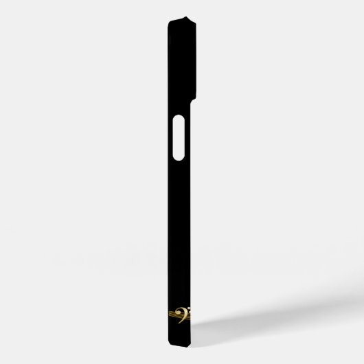 Coques Case-Mate iPhone Noir or notes monogramme (Verso / Droite)