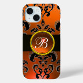 Coques Case-Mate iPhone NOIR ORANGE DOMMASK MONOGRAM Gemstone (Verso)