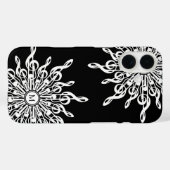 Coques Case-Mate iPhone Noir ornemental Arbre Clef Monogramme (Verso (horizontal))