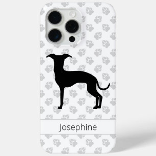 Coque iPhone 15 Pro Max Noir (Ou Votre Couleur) Silhouette Iggy Avec Nom