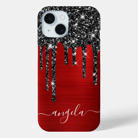 Coques Case-Mate iPhone Noir Parties scintillant Lecteurs Rouge Signature (Verso)