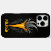 Coques Case-Mate iPhone Noir pélican en colère (Verso (horizontal))