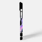 Coques Case-Mate iPhone Noir personnalisé avec flammes violettes 3D & Chro (Verso / Gauche)