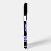 Coques Case-Mate iPhone Noir personnalisé avec flammes violettes 3D & Chro (Verso / Droite)