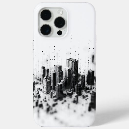 Coques Case-Mate iPhone Noir pointillisme monochromatique architecture de (Verso)