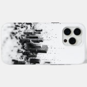 Coques Case-Mate iPhone Noir pointillisme monochromatique architecture de  (Verso (horizontal))