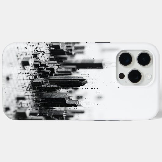 Coques Case-Mate iPhone Noir pointillisme monochromatique architecture urb (Verso (horizontal))
