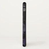 Coques Case-Mate iPhone Noir pourpre turquoise de lavande de monogramme (Dos/Gauche)