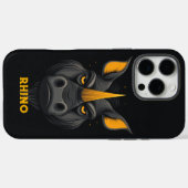 Coques Case-Mate iPhone Noir Rhino en colère (Verso (horizontal))