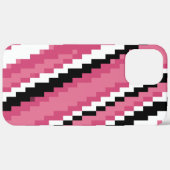 Coques Case-Mate iPhone noir rose et blanc pixel art (Retour (horizontal))