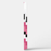 Coques Case-Mate iPhone noir rose et blanc pixel art (Verso / Gauche)