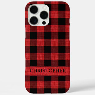 Coques iPhone 16 Pro Max Noir rouge bison rouge noir rouge rustique Nom de
