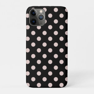 Case-Mate iPhone Case Noir & Rouge Légèrement Rose Points Ronds