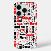 Coques Case-Mate iPhone Noir rouge Merci multilingue Mot Cloud (Verso)