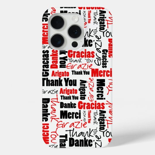 Coques Case-Mate iPhone Noir rouge Merci multilingue Mot Cloud (Verso)