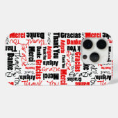 Coques Case-Mate iPhone Noir rouge Merci multilingue Mot Cloud (Verso (horizontal))