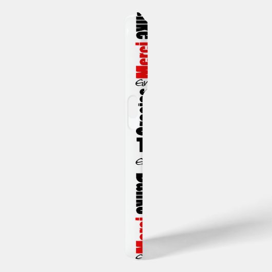 Coques Case-Mate iPhone Noir rouge Merci multilingue Mot Cloud (Verso / Droite)