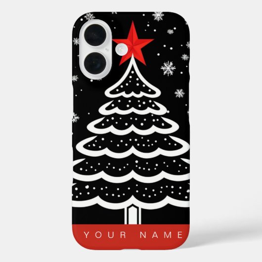 Coques Case-Mate iPhone Noir & Rouge Noël (Verso)