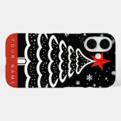 Coques Case-Mate iPhone Noir & Rouge Noël (Verso (horizontal))