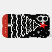 Coques Case-Mate iPhone Noir & Rouge Noël (Verso (horizontal))