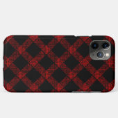 Coques Case-Mate iPhone Noir rustique et rouge vif plaid avec lignes épais (Dos (Horizontal))