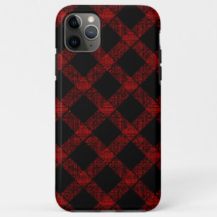 Case-Mate iPhone Case Noir rustique et rouge vif plaid avec lignes épais