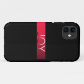 Coques Case-Mate iPhone Noir simple de rose de JOIE (Dos (Horizontal))